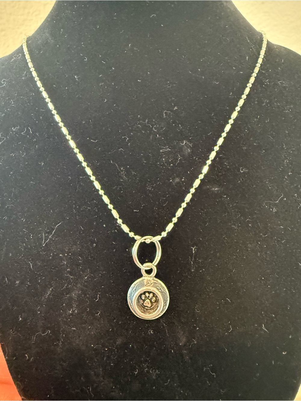 Silver Paw Print Pendant Necklace - Women's Jewelry